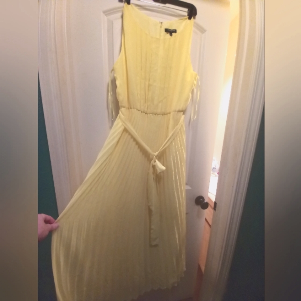 SHARAGONO LIGHT GOLDEN YELLOW LONG DRESS SIZE 14 NEVER WORN